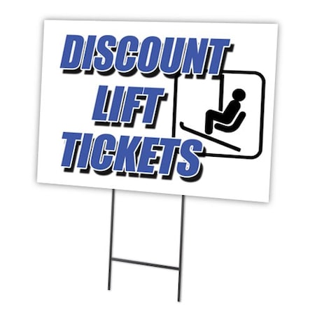 Signmission Discount Lift Tickets Yard & Stake outdoor plastic coroplast window, C-2436-DS-Discount Lift Tickets C-2436-DS-Discount Lift Tickets